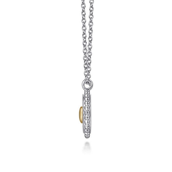 14K Yellow Gold & 925 Sterling Silver Bujukan Heart Medallion Pendant Necklace