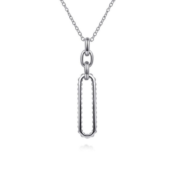 14K Yellow Gold and 925 Sterling Silver Bujukan Link Pendant Necklace