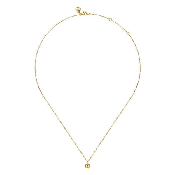 14K Yellow Plain Gold Bujukan Pendant Necklace