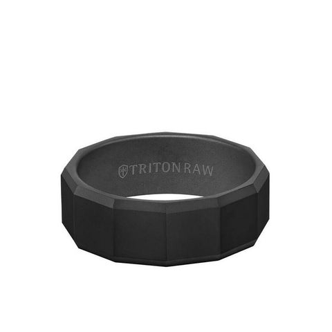 8MM Tungsten RAW Black DLC Ring