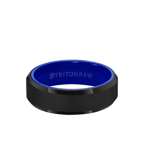 7MM Tungsten Raw Black DLC Ring