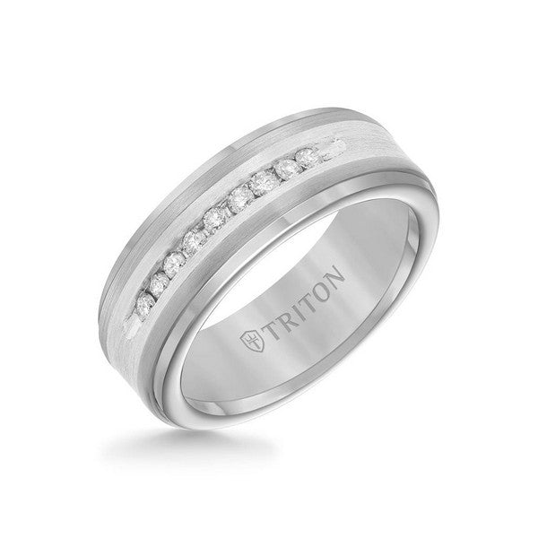 8MM Tungsten Diamond Ring