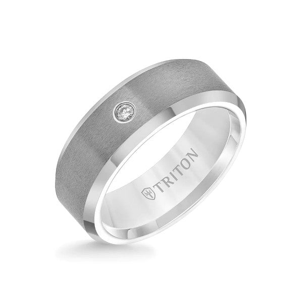 8MM Tungsten Diamond Ring