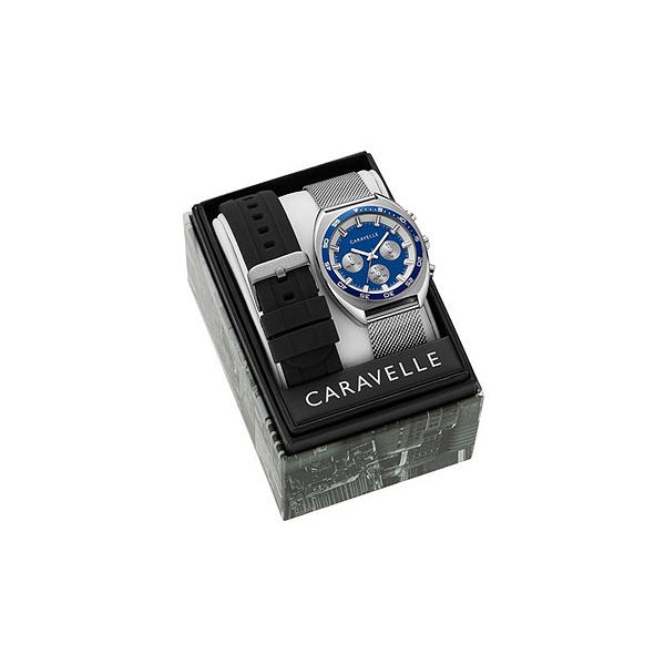 Caravelle Men's Silver Tone Bracelet Watch