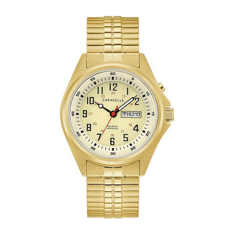 Bulova Mens Gold Tone Stainless Steel Expansion Watch