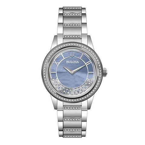 Bulova Crystal Turnstyle Mother of Pearl Blue Dial