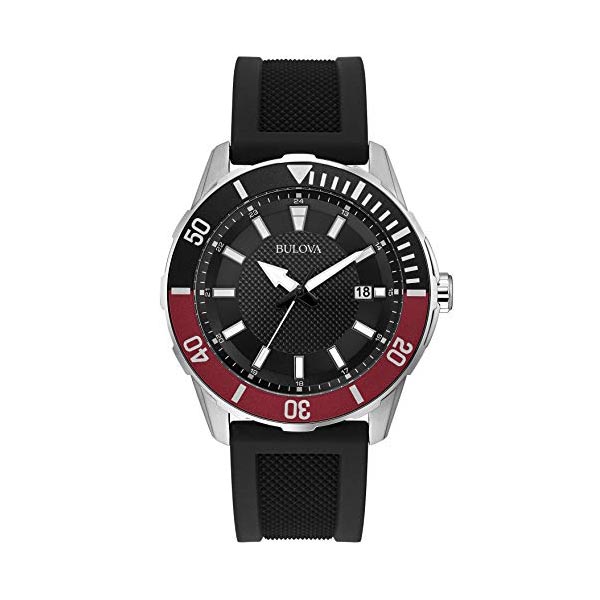 Men's Bulova Watch With Red and Black Bezel