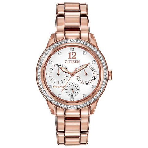 White Dial Rose Gold-Tone Ladies Watch