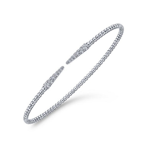 14K White Gold Bujukan Bead Cuff Bracelet