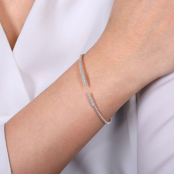 14K White Gold Bujukan Bead Cuff Bracelet