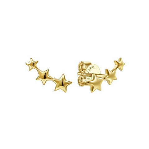 Triple Graduating Stars Curved Stud Earrings