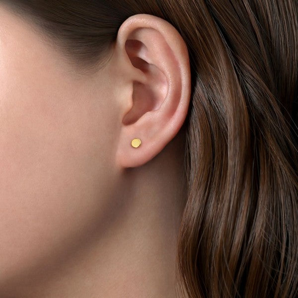 14K Yellow Gold Plain Earrings