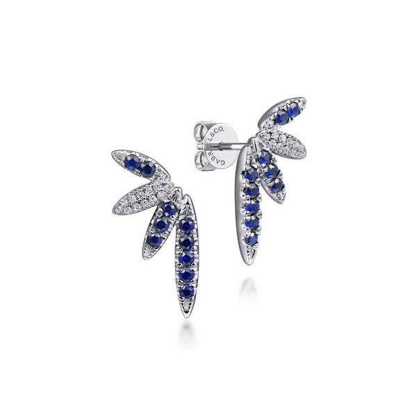 Diamond and Blue Sapphire Fashion Stud Earrings