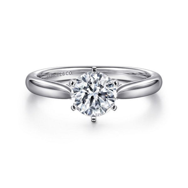 Lady's White Polished 14 Karat Engagement Ring