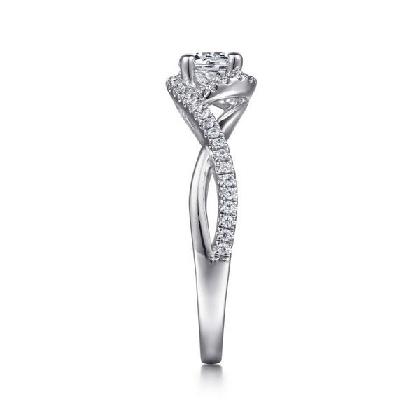 Lady's White Polished 14 Karat Contemporary Engagement Ring