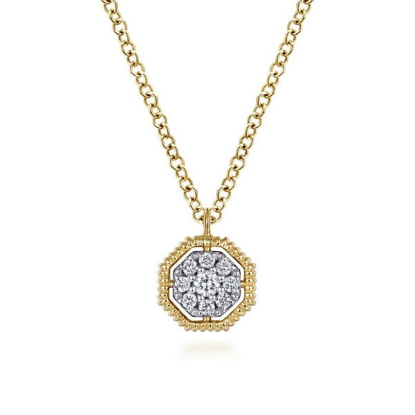 TWO-TONE GOLD DIAMOND PAVE NECKLACE, 1.05 CT TW - Howard's Jewelry Center