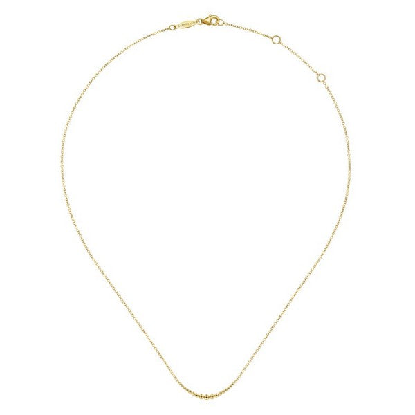 14K Yellow Gold Curved Bar Necklace
